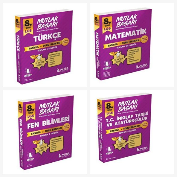 Muba Lgs Türkçe & Matematik & Fen & İnkılap Fasikül+ Soru Bankası ürün görseli