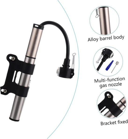FORTE GT BİSİKLET POMPASI 120 PSI GÜMÜŞ - Resim 7