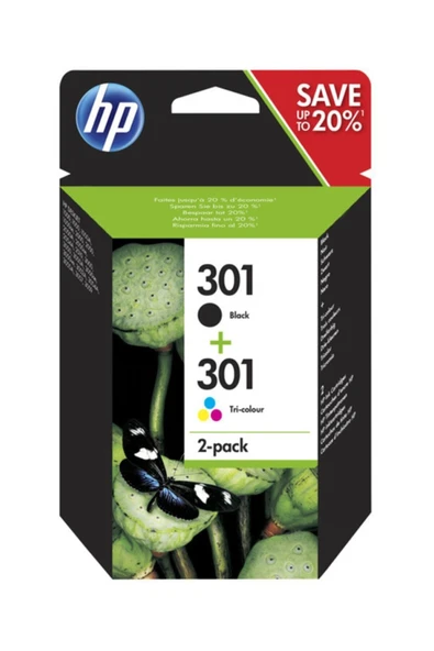 301 Siyah/üç Renkli 2'li Pk Kartuş N9j72ae - Resim 2