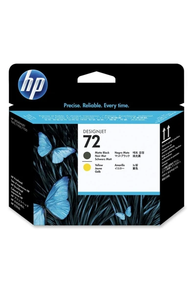 HP 72 C9384a Mat Siyah Ve Sarı Orjinal Baskı Kafası