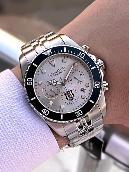 Quantum Beşiktaş Lisanslı İtalyan Tasarım Bileklik Hediyeli 10 Atm Taraftar Kol Saati EBJK1089.330 - Resim 3