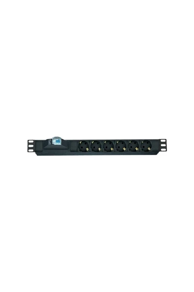 AGER 6XC13 Soketli Schuko Grup Priz, 19'' 1U,1X16A Sigortalı Aluminyum - 1