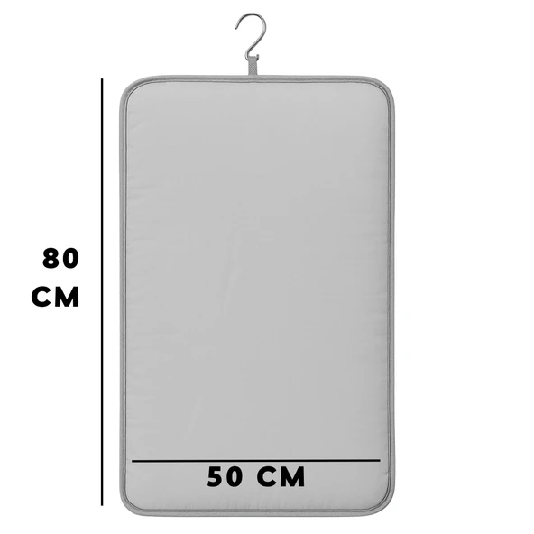 Beylini Buharlı Dikey Ütü Matı 5 Katman Asılabilir Yanmaz Çift Taraflı Dayanıklı Keçeli Buharlı Ütü Bezi Gri 50x80 CM - 5