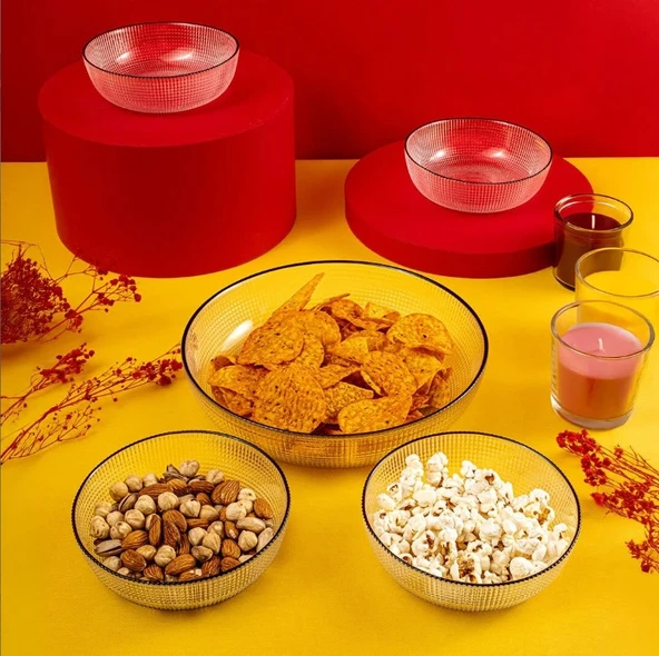 Fecra Loren 5'li Çerez Sunum Seti Siyah