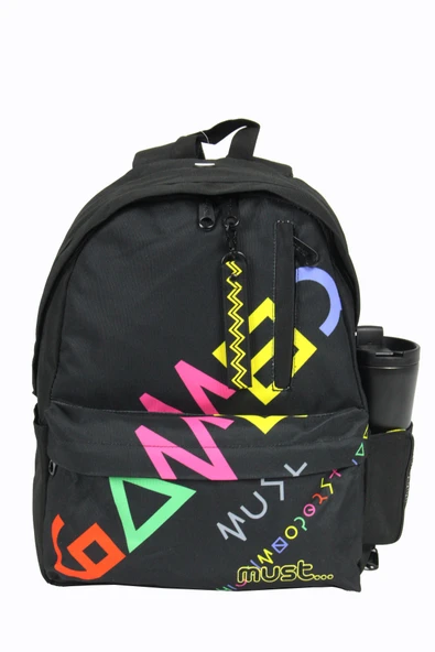 MUST 585059 Gamer Çift Cepli İlkokul Sırt Çantası-Siyah - Resim 2