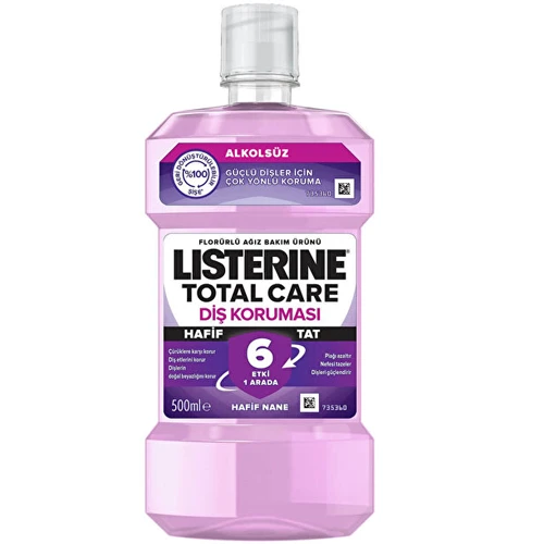 Listerine Total Care Diş Koruması Alkolsüz 500ml Hafif Nane ürün görseli