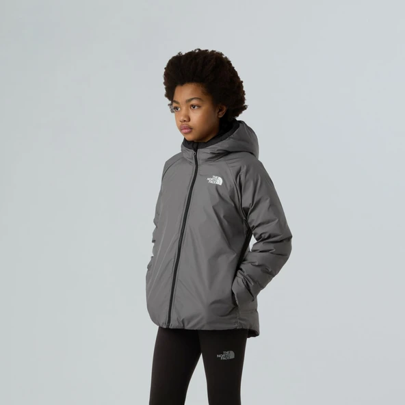 The North Face PERRITO Kapşonlu İki Tafaflı Kız Çocuk Ceketi NF0A88UEWOO1 - Resim 5