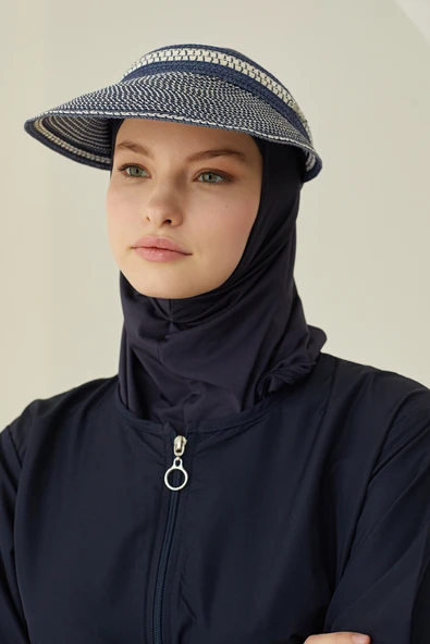 Lacivert Modern Tesettür Mayo - Resim 3
