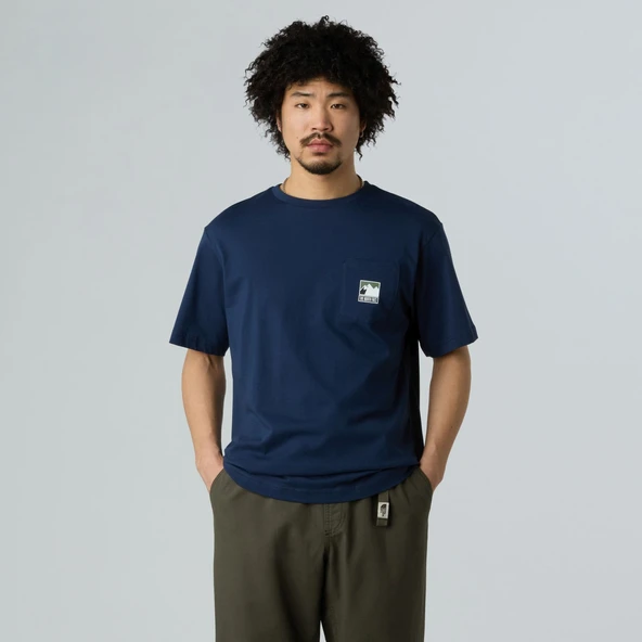 The North Face M MOUNTAIN LOGO RELAXED S/S POCKET TEE Erkek Tişört NF0A8E3M8K21 - Resim 3