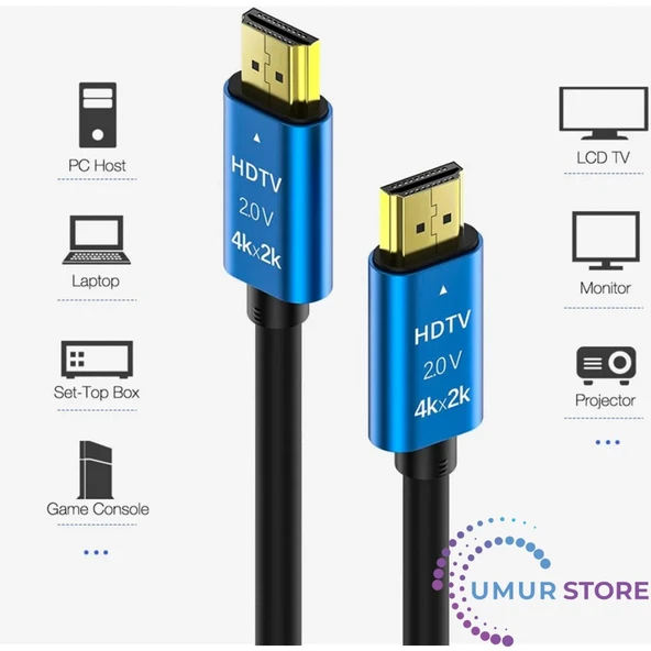 4K Ultra Hd 2.0V Alüminyum Başlık Altın Uçlu Hdmi Kablo - Resim 3