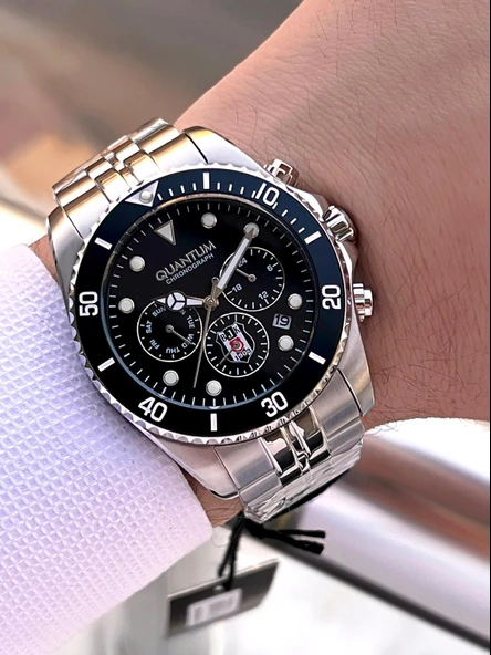 Quantum Beşiktaş Lisanslı İtalyan Tasarım Bileklik Hediyeli 10 Atm Taraftar Kol Saati EBJK1089.350 - Resim 3