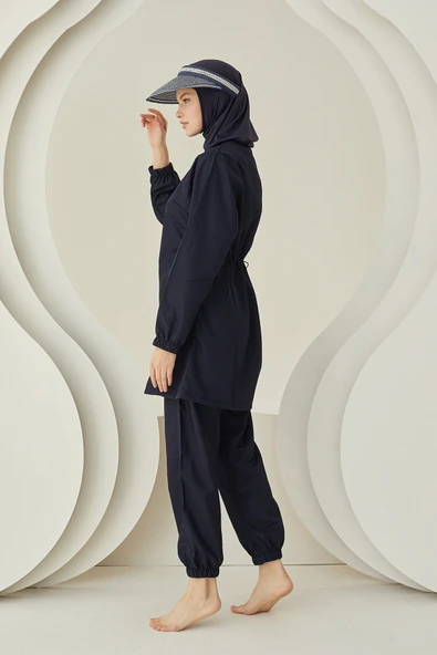 Lacivert Modern Tesettür Mayo - Resim 2