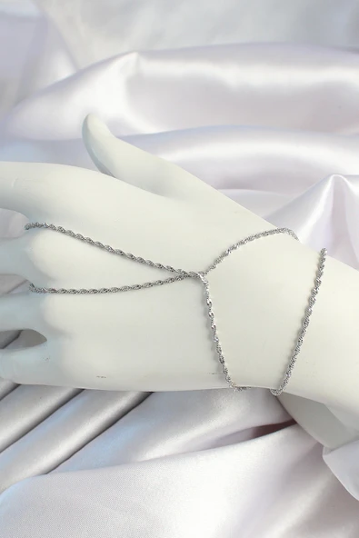 Pirinç Gümüş Renk Burgu Zincirli Şahmeran ürün görseli 1