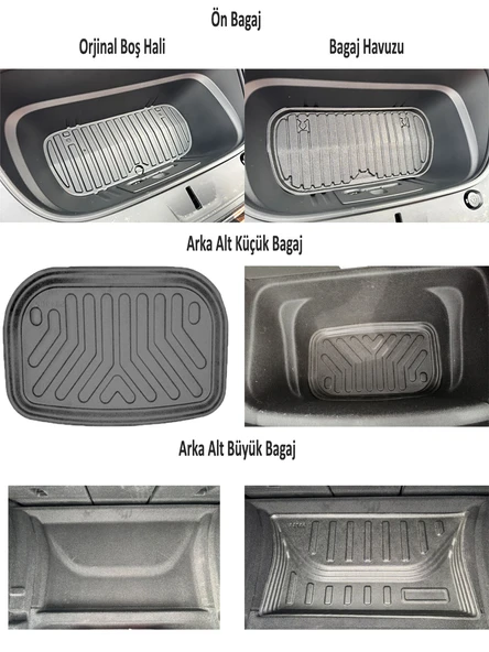 Sahler Tesla Model Y Juniper 2025 4.5D Paspas 3D Rizline Bütün Bagajlar Set - Resim 2