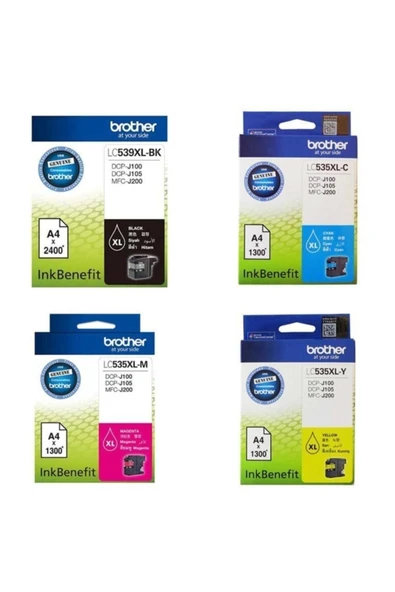 Lc539xl-bk/lc-535xl Cmy Dcp-j100/j105/j200 4lü Kartuş Set ürün görseli 1