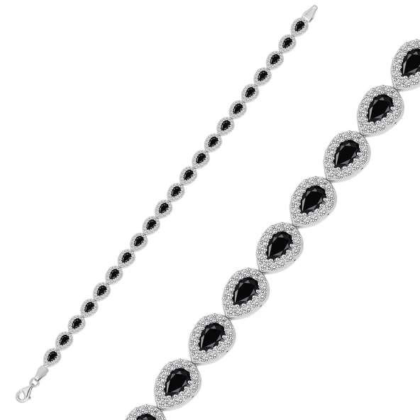 Gecenin Asil Siyah Su Yolu Altın Bileklik ürün görseli 1