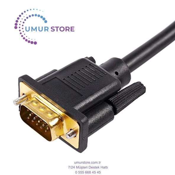 1.5m 4.9ft VGA 15 Pin Erkek - 3 Rca Rgb Erkek Video Kablosu Adaptörü Siyah - 2