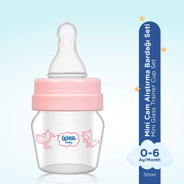 Wee Baby Mini Cam Alıştırma Bardağı Seti 30 ml - Pembe - 3