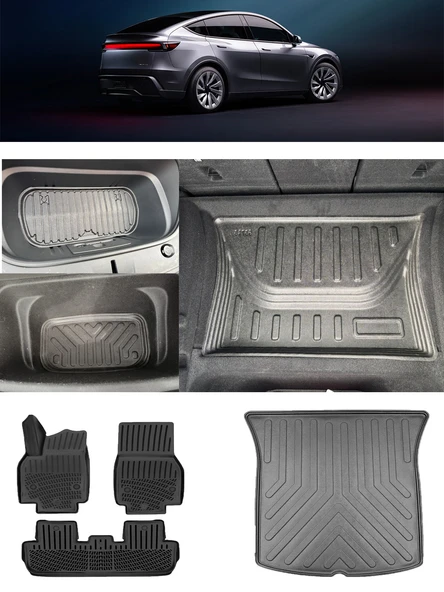 Rİzline Tesla Model Y Juniper 2025 ve Sonrası 3D Havuzlu Paspas ve 3D Tüm Bagajlar Set ürün görseli