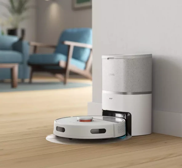 Philips HomeRun 3000 Serisi Aqua XU3110/02 Çöp İstasyonlu Beyaz Akıllı Robot Süpürge - 2