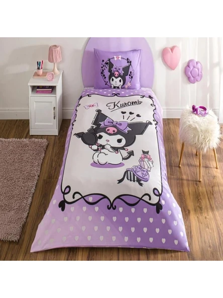 TAÇ LİSANSLI KUROMİ TEK KİŞİLİK PAMUKLU NEVRESİM TAKIMI ürün görseli 1