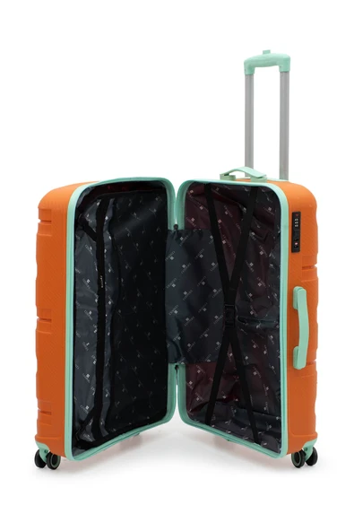 Artemis Polipropilen&Kırılmaz 2'li Valiz Seti Büyük&Kabin -Turuncu - Resim 5