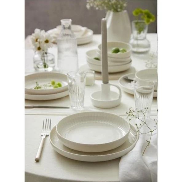 Kütahya Porselen Bone Crest 24 Parça Yemek Takımı Sade - 1