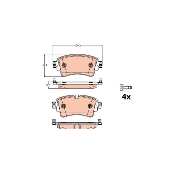 Arka Fren Balatası TRW Audi A4 Audi A5 Audi A6 Volkswagen Touareg ürün görseli 1