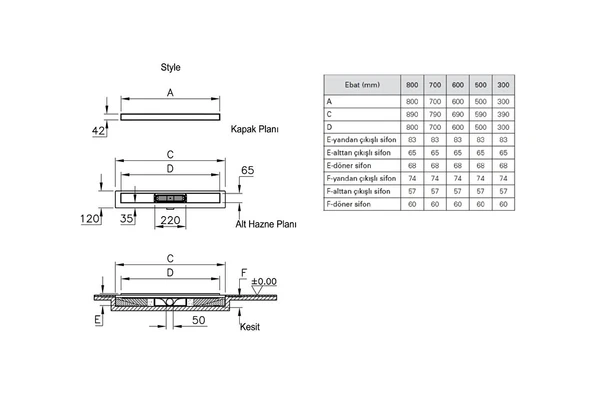 VitrA DK100 59980361000 050 Style Mat Krom Yandan S H:60 - Resim 2