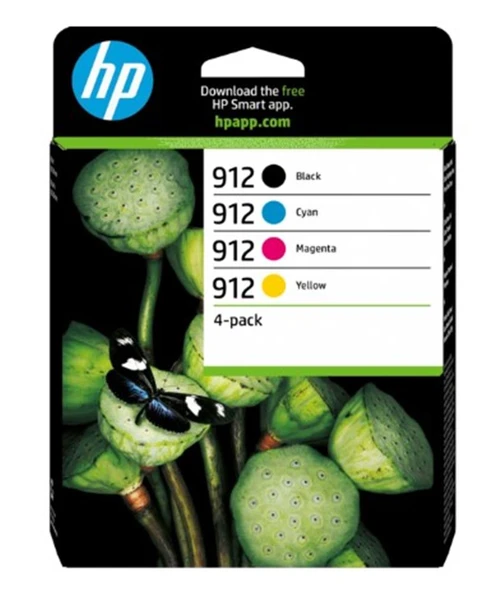 HP 6ZC74AE (912) SIYAH/MACENTA/CYAN/SARI 4LU PAKET MUREKKEP KARTUSU ürün görseli 1