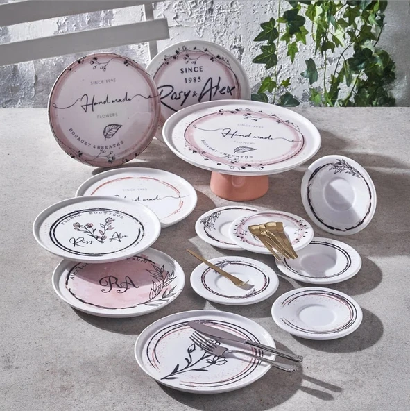 Fecra Rosy 19 Parça Sunum ve Servis Seti