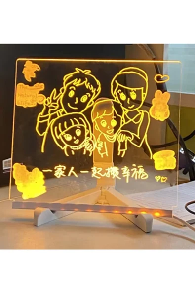 12 Inc Led Işıklı Çizim Tahtası Ayarlanabilir Stant Ve Kalemleri İle - Resim 3