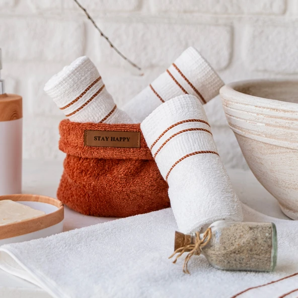Schafer Home Daily 4 lü Havlu Seti 30x50 Cm-Kiremit - 9