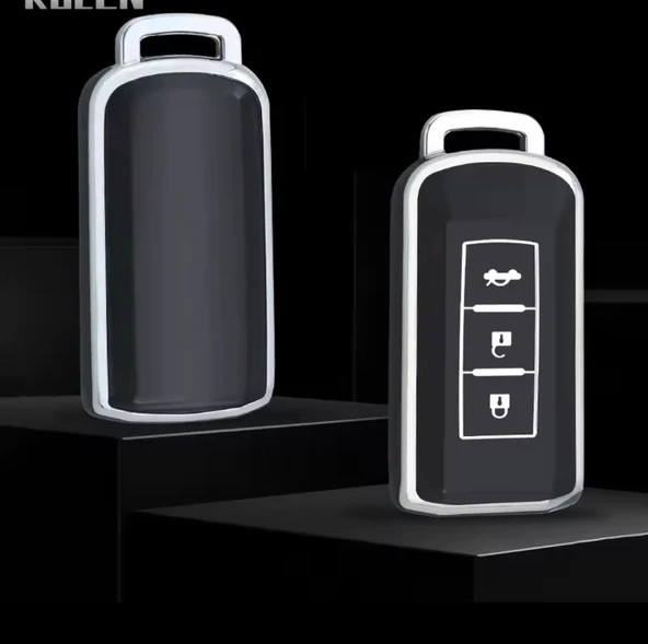 Mitsubishi Outlander Asx Lancer Pajero Eclipse Anahtar Kılıfı Siyah/gümüş 2.resime Bakınız Lütfen ürün görseli