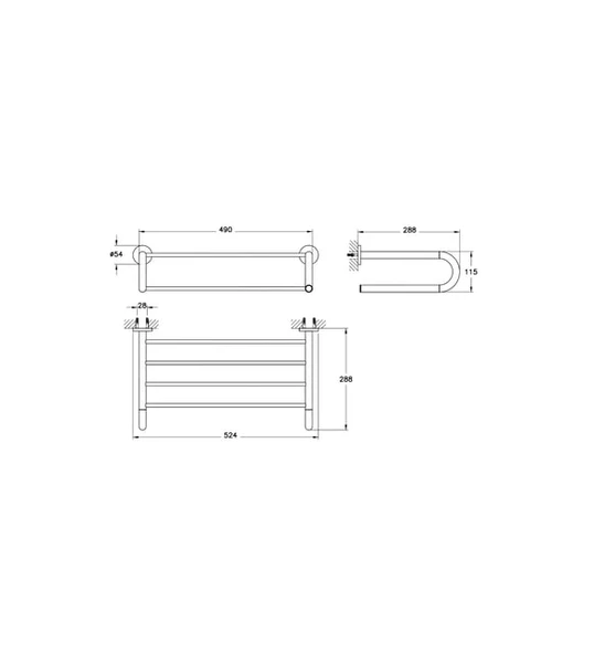 VitrA Base 500 A44098 Havlu Rafı Krom - Resim 2