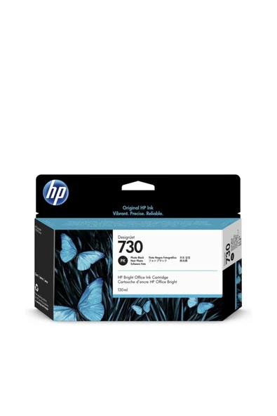 HP P2V67A 730 130-ml Photo Black DesignJet 130ml Fotoğraf siyah mürekkep kartuşu ürün görseli 1