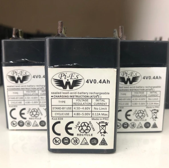 4 V 0,4 AHM KURU TİP AKÜ
