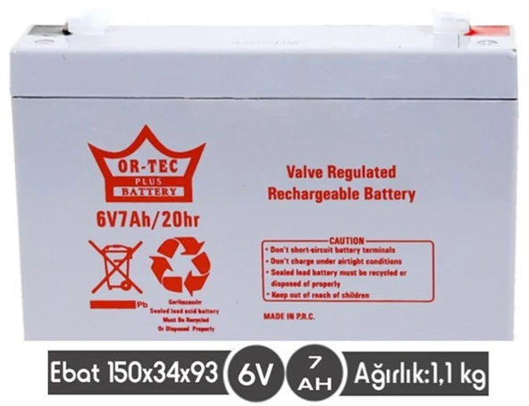 6 V 7 AHM KURU AKÜ ürün görseli