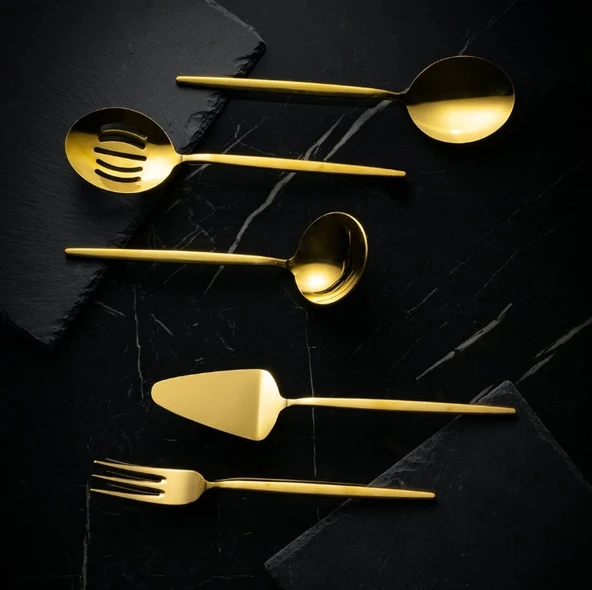 Fecra Pure 5 Parça Servis Seti Gold - 2