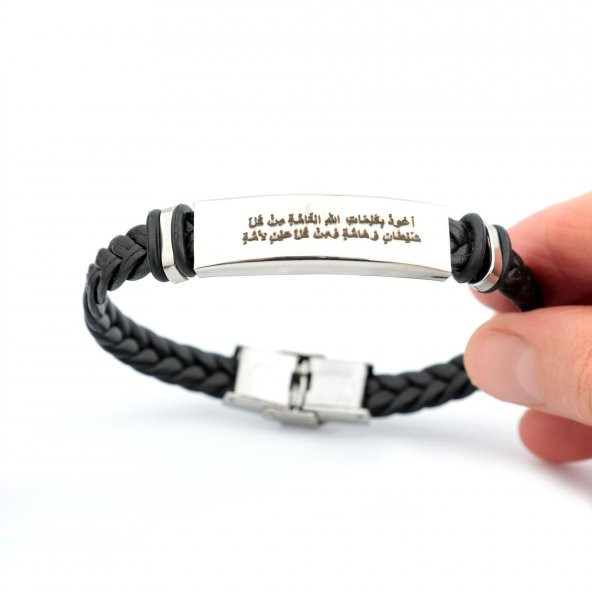 Pigado Örgü Kordon Nazar Dualı Çelik Erkek Bileklik - 2