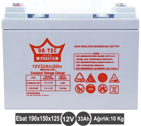 12 V 33 AHM JEL AKÜ