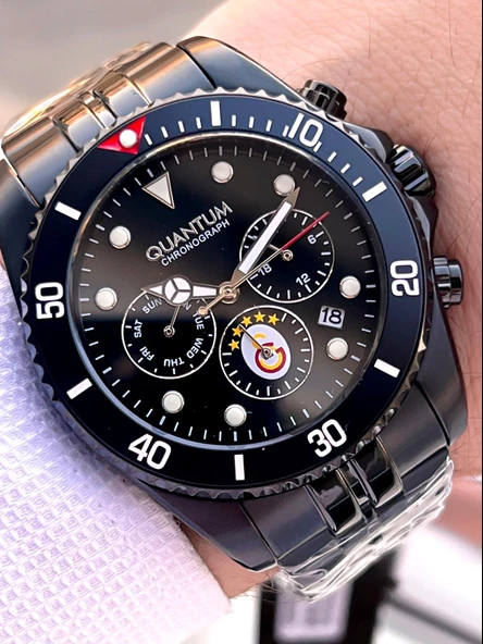 Quantum Galatasaraylı Lisanslı İtalyan Tasarım Bileklik Hediyeli 10 Atm Taraftar Kol Saati EGS1090.650 - Resim 2