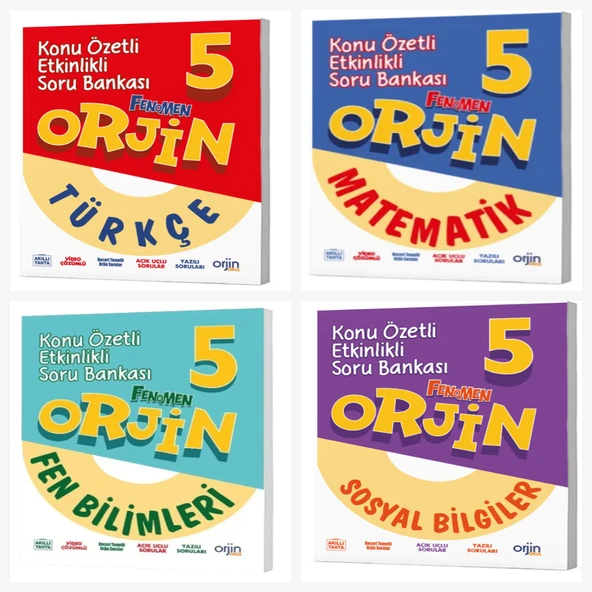 Orjin 5. Sınıf Türkçe & Matematik & Fen & Sosyal Soru Bankası - 1