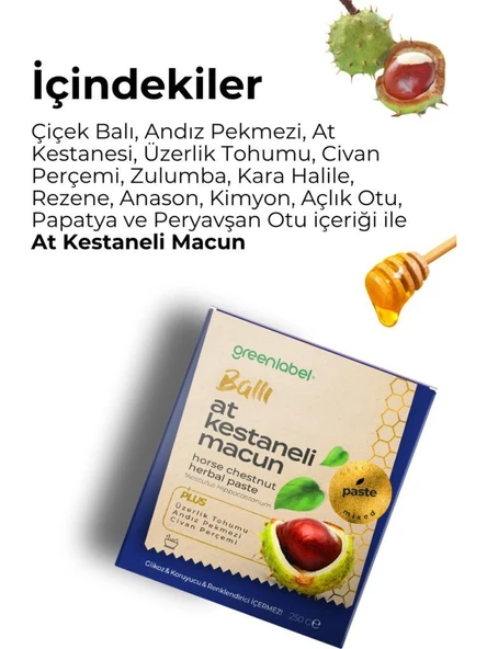 Greenlabel Ballı At Kestaneli Macun 250 g - Resim 2