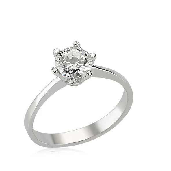 Gümüş Tek Taş Bayan Yüzük ürün görseli