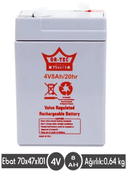 4 V 8 AHM KURU TİP AKÜ