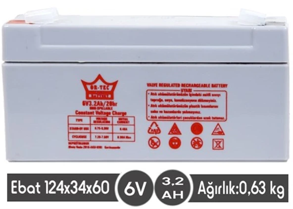 6 V 3,2 AHM KURU AKÜ