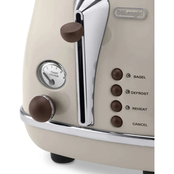 DeLonghi CTOV 2103.BG Icona Vintage İki Dilim Ekmek Kızartma Makinesi - 3