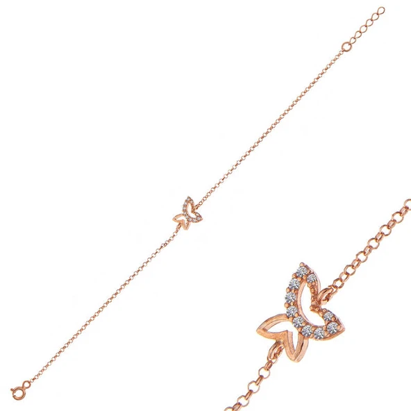 ​Gümüş Rose Kelebek Kadın Bileklik ürün görseli