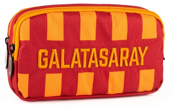 Galatasaray Sarı Kırmızı Nakışlı Okul Kalemliği / Kalem Çantası - Erkek Çocuk - İki Bölmeli - ME25542